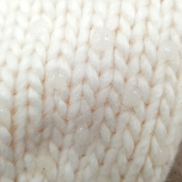 Express Cream Cable Knit Wool Blend Lined Slipper Socks - Picture 3 of 8